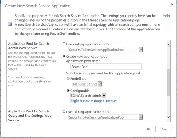 create new application pool
